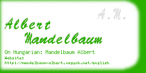 albert mandelbaum business card